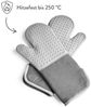 Springlane Topfhandschuhe 2-tlg. in verschiedenen Farben - Silikon & Baumwolle - bis 250°C, (2-tlg, bestehend aus 2 einzelnen Handschuhen), Grau, rutschfest, extra langer Armschutz Bild 3
