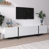 TV-Schrank 190x45x35 cm in Hochglanz Weiß und Schwarz mit Türen und Schubladen Bild 5