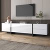 TV-Schrank 190x45x35 cm in Hochglanz Weiß und Schwarz mit Türen und Schubladen Bild 4