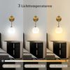 Lapalife Wandleuchte Dimmbare Wiederaufladbare LED Wandleuchte, 2 Stück, 3 Farbmodi, LED wechselbar, Drahtlos Wandleuchte mit Fernbedienung, 12 RGB für Schlafzimmer Bild 4