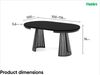 MEBLINI Esstisch Rund Ausziehbar aus Metall - 100-176x76 cm - CONEY - Schwarz Matt - Loft - Esszimmertisch Modern - Küchentisch - Ausziehtisch - Round Dining Table Bild 3