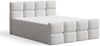 GRAINGOLD Rivon Doppelbett 180x200, Boxspringbett, zwei Bettkästen, mit Kopfteil, Modern Stil, Bouclé-Stoff, Hellgrau Bild 2
