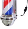 Barberpub Barbierstab klassisch weiß blau rot Barber Pole 75cm Drehen LED Birne L016 Bild 3