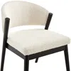 Vente-unique - ZELVYN Stuhl Stoff Weiß - B 64 cm x H 76 cm x L 53,5 cm Bild 4