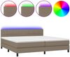 Boxspringbett mit Matratze & LED Stoff Taupe 200x200 cm, Härtegrad: H2 [3133185] Bild 2
