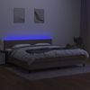 Boxspringbett mit Matratze & LED Stoff Taupe 200x200 cm, Härtegrad: H2 [3133185] Bild 4