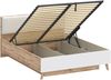 Forte VANKKA Bettgestell, Liegefläche: 160 x 200 cm, Skandi Bett mit Polsterkopfteil, Doppelbett, Schlafzimmer, Holzwerkstoff, Planked Eiche Holzdekor, 167,4 cm breit x 94,2 cm hoch x 206,5 cm tief Bild 5