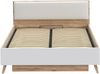 Forte VANKKA Bettgestell, Liegefläche: 160 x 200 cm, Skandi Bett mit Polsterkopfteil, Doppelbett, Schlafzimmer, Holzwerkstoff, Planked Eiche Holzdekor, 167,4 cm breit x 94,2 cm hoch x 206,5 cm tief Bild 2