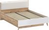 Forte VANKKA Bettgestell, Liegefläche: 160 x 200 cm, Skandi Bett mit Polsterkopfteil, Doppelbett, Schlafzimmer, Holzwerkstoff, Planked Eiche Holzdekor, 167,4 cm breit x 94,2 cm hoch x 206,5 cm tief Bild 3