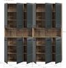 Badkombination (B/H/T: 180x185x30 cm) in schwarz matt und Nox Oak Nachbildung Bild 4