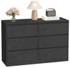VASAGLE Kailyn Kollektion - Kommode mit 6 Schubladen, Aufbewahrungsschrank, Wäschekommode, für Schlafzimmer, 40 x 119,4 x 75 cm, modern, ebenholzschwarz Bild 4
