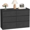 VASAGLE Kailyn Kollektion - Kommode mit 6 Schubladen, Aufbewahrungsschrank, Wäschekommode, für Schlafzimmer, 40 x 119,4 x 75 cm, modern, ebenholzschwarz Bild 5