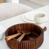 Zoha Servierschale Stripe Schüssel - Handgefertigte Akazienholz Schale für Dips, Snacks, (1-tlg), Handgefertigtes Akazienholz Bild 4