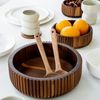 Zoha Servierschale Stripe Schüssel - Handgefertigte Akazienholz Schale für Dips, Snacks, (1-tlg), Handgefertigtes Akazienholz Bild 3