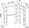 Dmora Großer Kleiderschrank Dindo, Schlafzimmermöbel, Schrank, Garderobe, 234x141 h205 cm, Anthrazit und Eiche Bild 3