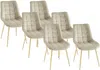 Vente-unique - OLLUA Stuhl Samt Beige - B 60 cm x H 87 cm x L 49,5 cm Bild 2