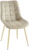 Vente-unique - OLLUA Stuhl Samt Beige - B 60 cm x H 87 cm x L 49,5 cm Bild 4
