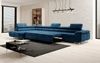 Designer Sofa Maxi mit Schlaf - und Klappfunktion Blau Samt Links Bild 4