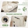 LVHOM 2-Sitzer Sofa mit USB&LED, Zweier Polstersofa Chenille Bezug, Loveseat 175x83 cm mit Zierkissen, Mid-Century Stil, Beige Bild 5