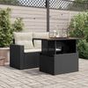 vidaXL Gartentisch Schwarz 100x55x73 cm Poly Rattan und Akazienholz 365976 Bild 3