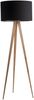 Stehleuchte TRIPOD WOOD BLACK von ZUIVER Schirm schwarz Füße natur Bild 1