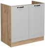 Spülenunterschrank R-Line Weiß Landhaus 80 cm ohne Arbeitsplatte Vicco Bild 5