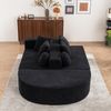 Modulares Sofa Kombination, Schlafsofa Modern,Cheryl Stoff,kein Aufbau,voller Schaumstoff,flexibel konfigurierbar,inkl. Kissen,Schwarz Bild 4