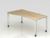 Schreibtisch QS18 4Fuß eckig 180x100 / 80cm Buche Gestellfarbe: Silber Bild 2
