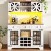 REDOM Hochschrank Moderner Küchenschrank (mit Smart LED Beleuchtung, Hochschränke fürs Wohnzimmer,Seitenschrank mit Weinregal und Kippsicherung, 1-St, 120*40*180cm) Bild 3