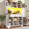 REDOM Hochschrank Moderner Küchenschrank (mit Smart LED Beleuchtung, Hochschränke fürs Wohnzimmer,Seitenschrank mit Weinregal und Kippsicherung, 1-St, 120*40*180cm) Bild 4