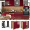 Küchenunterschrank Fame-Line Bordeaux Hochglanz 80 cm mit Regal, AP Eiche Vicco Bild 2