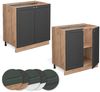 Küchenunterschrank Fame-Line Anthrazit-Gold 80 cm mit Regal, ohne Arbeitsplatte Vicco Bild 5