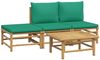 vidaXL 4-tlg. Garten-Lounge-Set mit Grünen Kissen Bambus 3155171 Bild 3