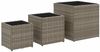 vidaXL Pflanzkübel 3 Stk. Grau Poly Rattan 366397 Bild 2