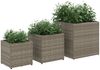 vidaXL Pflanzkübel 3 Stk. Grau Poly Rattan 366397 Bild 4