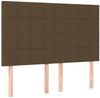 vidaXL Boxspringbett mit Matratze Stoff Dunkelbraun 140x200 cm Bild 5