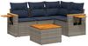 vidaXL 5-tlg. Garten-Sofagarnitur mit Kissen Grau Poly Rattan 3226782 Bild 2