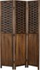 Paravent Raumteiler 3 teilig Holz Trennwand Rattan Optik Sichtschutz Braun Bild 3