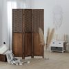 Paravent Raumteiler 3 teilig Holz Trennwand Rattan Optik Sichtschutz Braun Bild 2