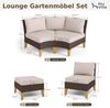PHI VILLA Gartenlounge-Set, (4 x Fächer-Sofa, 1 x Armloser Stuhl, 2 x Ottomane, Polyethylen-Rattan) Bild 4
