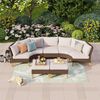 PHI VILLA Gartenlounge-Set, (4 x Fächer-Sofa, 1 x Armloser Stuhl, 2 x Ottomane, Polyethylen-Rattan) Bild 5