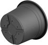 BigDean 9X Blumentopf Ø 25 cm Farbe Anthrazit Kunststoff Pflanztopf Containertopf Übertopf Pflanzkübel rund 25 x 18 cm Bild 3