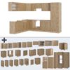Eckküche R-Line Artisan-Eiche/Goldkraft Eiche 287 x 46 cm ohne Arbeitsplatte Vicco Bild 5