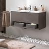 FACKELMANN B.PARIS Waschbecken mit Unterschrank 90 cm breit, Grau, Waschbecken Gussmarmor Weiß Bild 2