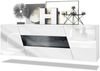 Vladon Sideboard Houston, hängende Kommode mit 2 Türen & 3 Schubladen, Korpus Weiß matt, Fronten Weiß Hochglanz, mittlere Schublade Schwarz Hochglanz, (178 x 57,5 x 38,5 cm) Bild 2
