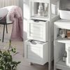 Midischrank Vilda Weiß 30 x 89 cm mit 2 Schubkästen Vicco Bild 4
