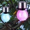5x RGB LED Solarleuchte, Kugel, Crackle-Optik, Edelstahl, 6,5 cm Bild 4
