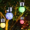 5x RGB LED Solarleuchte, Kugel, Crackle-Optik, Edelstahl, 6,5 cm Bild 2