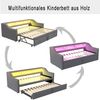 Ausziehbett Schlafsofa 90/180x200 cm Polsterbett mit 2 Matratzen Gästebett Platzsparend Ausziehbar zum Doppelbett USB LED,Dunkelgrau Bild 5