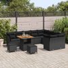 vidaXL Garten-Sofa-Set mit Kissen mit Speicher 12 pcs Schwarz 3363469 Bild 3